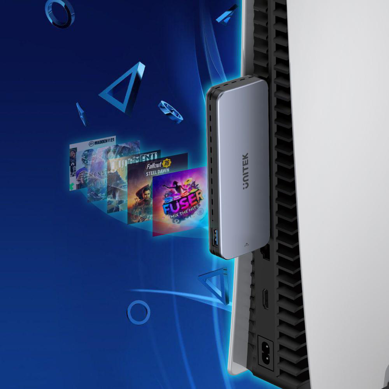 Unitek s1124a pcie/nvme m.2 SSD enclosure for PS5 storage expansion, , medium-null