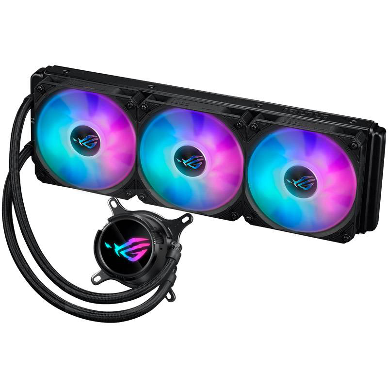 Asus rog strix lc III 360 argb aio liquid CPU cooler 360mm 3x120mm af-12s argb asetek Gen7 rotatable black-null