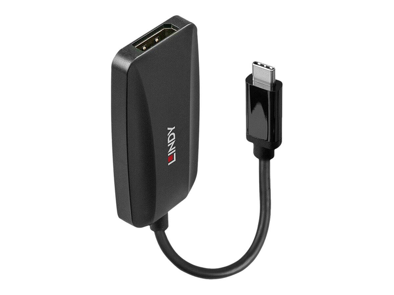 Lindy / adapter / 24 pin USB-c (m) to displayport (f) / displayport 1.4 / 13 cm / 8k60hz (7680 x 4320) support, 4k120hz (3840 x 2160) support / black-null