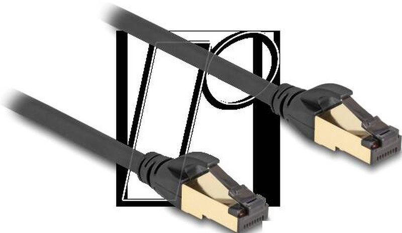 Delock / network cable / rj-45 (m) to rj-45 (m) / 30 cm / 6 mm / s/ftp / cat 6a / snagless, uv protection / black-null