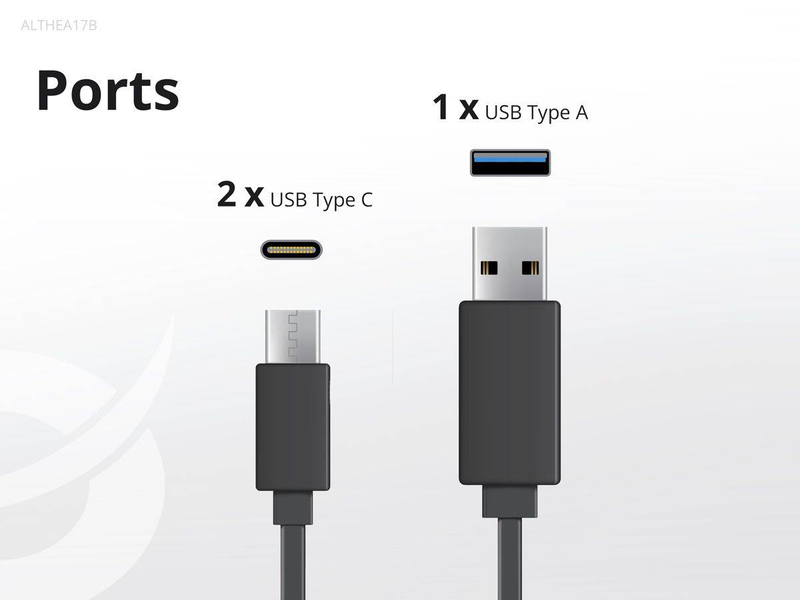 Conceptronic althea17b 67w gan 3-port USB-c charger 2x USB-c 1x USB-a pd 3.0 pps qc 3.0 black-null