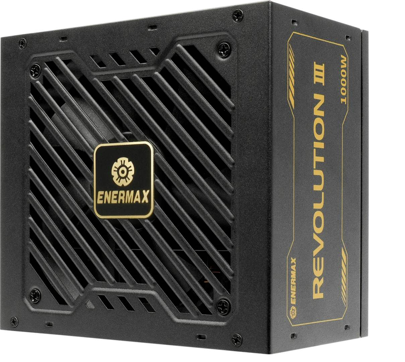 Enermax revolution III 1000w erv1000g atx 3.1 psu 80 plus gold fully modular native 12v-2x6 120mm fdb black-null