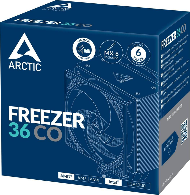 Arctic freezer 36 co acfre00122a single-tower CPU cooler 4 heatpipes dual 120mm ball-bearing fans intel AMD am5-null