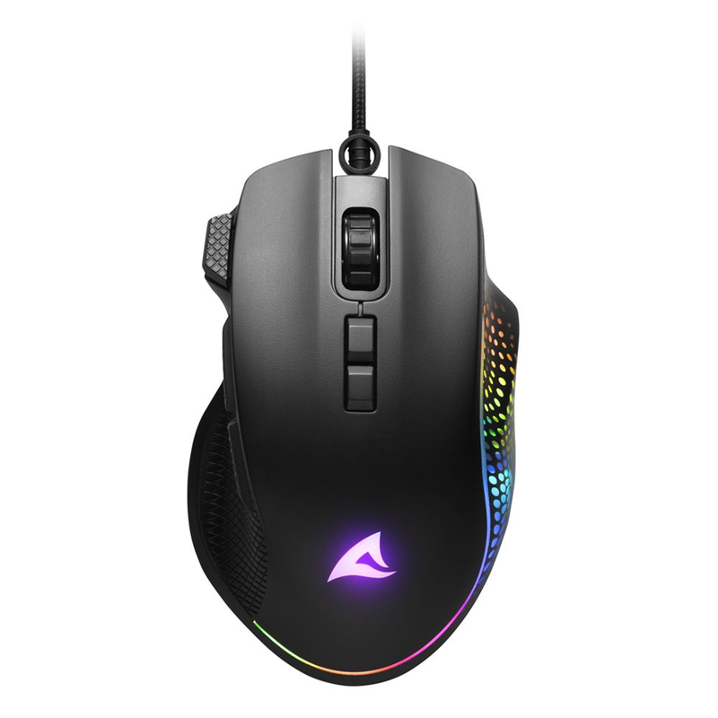 Sharkoon mouse shark force 3, right-hand, optical, USB type-a, 12800 dpi, 7000 fps, black, , medium-null
