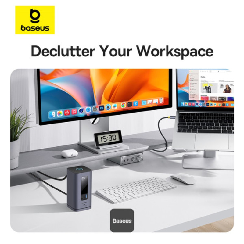 Baseus spacemate series 10-in-1 docking station dual display for mac, , medium-null