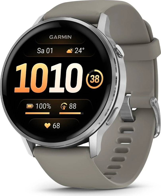 Garmin venu 4 010-03014-01 45mm health fitness GPS smartwatch 1.4" amOLED ecg flashlight 5 atm silver-null