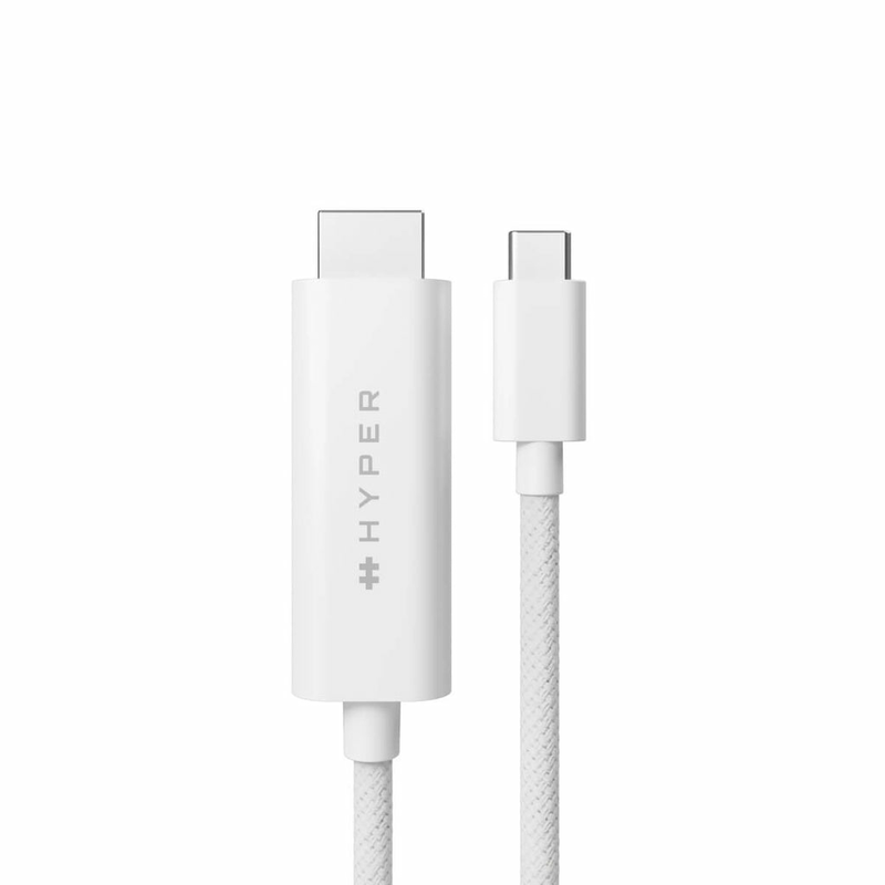 Hyperdrive - adapter cable - 24 pin USB-c male to HDMI male - 2.5 m - white - 4k60hz support, dp alt mode support-null
