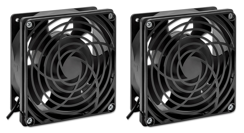 Intellinet - rack roof fan - for network cabinet (wall distributor) - wall rack cabinet mountable - black - 19" (pack of 2), , medium-null