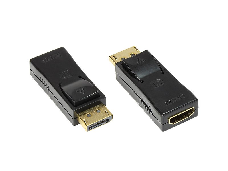 Good connections HDMI / displayport f/m / displayport / HDMI / black / adapter / digital/display/video / displayport / HDMI / 20-pole-null