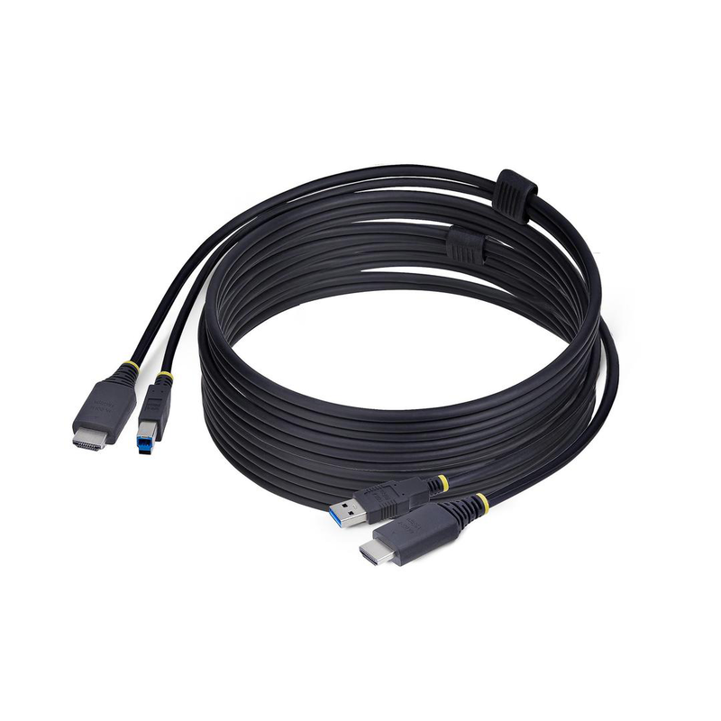 Startech.com 10ft (3m) HDMI and USB 5GBps kvm cable / keyboard / video / mouse (kvm) cable / HDMI, USB type a (m) to HDMI, USB type b (m) / 3 m / 4k60hz support, hdr10 support / black-null