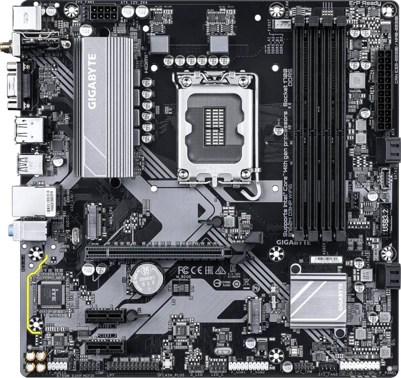 Gigabyte b760m d3hp Wi-Fi6 motherboard | intel b760 | lga1700 | ddr5 | micro atx | pcie 4.0 | gbe lan, , medium-null