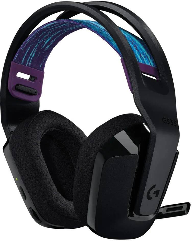 Logitech g g535 lightspeed wireless gaming headset 40mm flip-to-mute mic discord certified black-null