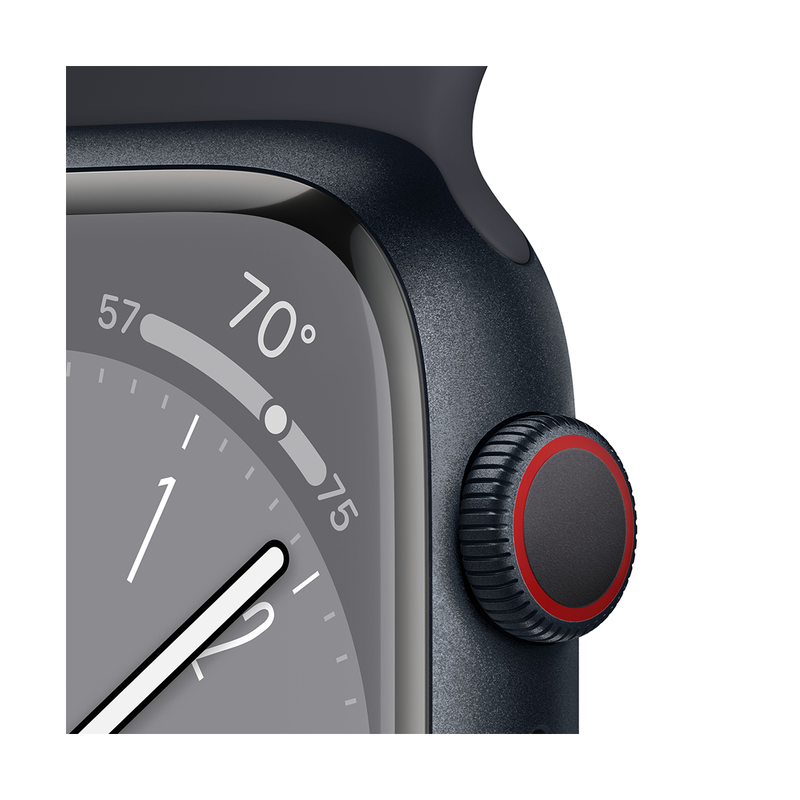 Product image: Watch series 8 GPS + cellular 45mm midnight aluminium case with midnight sport band regular-null