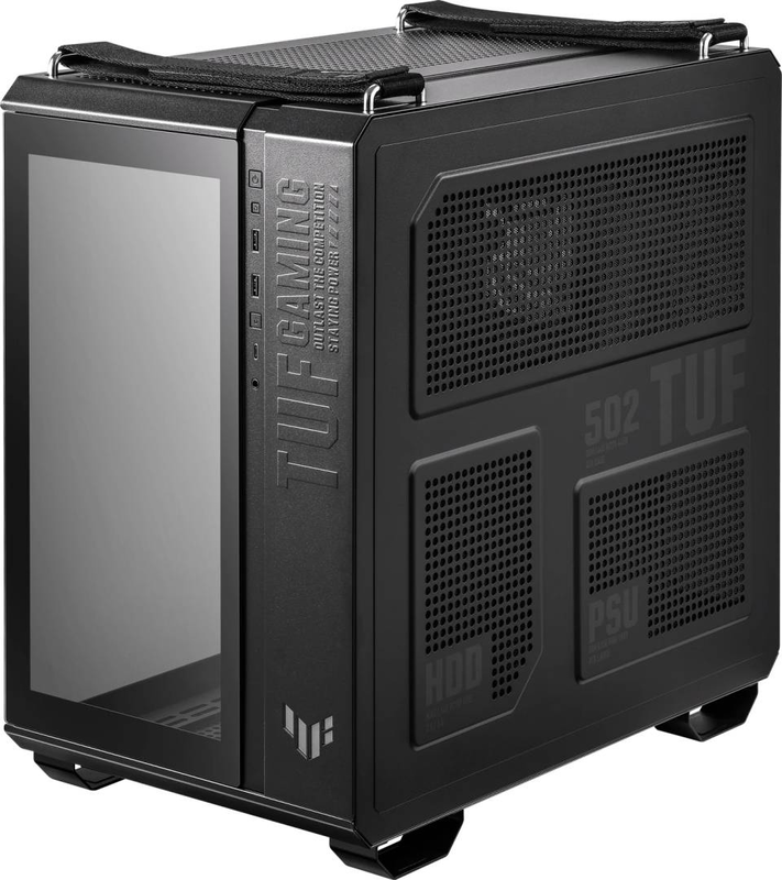 Asus tuf gaming gt502 plus dual-chamber atx mid tower pc case tempered glass 360mm radiator USB-c argb hub black-null