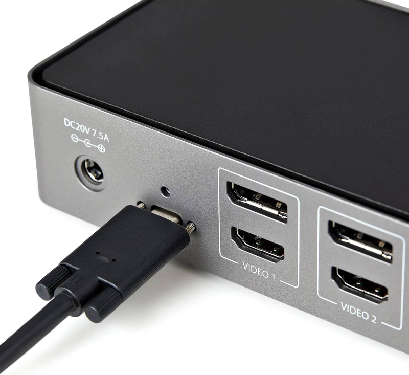 Startech dk31c3hdpdue USB-c USB-a hybrid displaylink docking station triple 4k60 displayport HDMI 6x USB gbe 85w pd-null