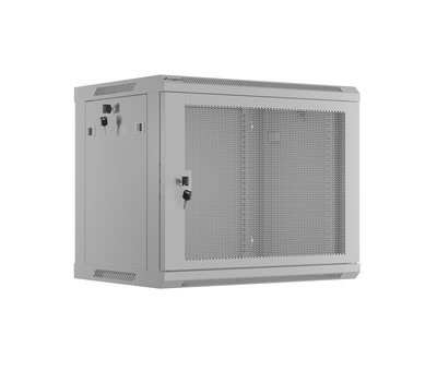 Lanberg wall rack 19 with perforated door 4u 45cm grey flat packed, , medium