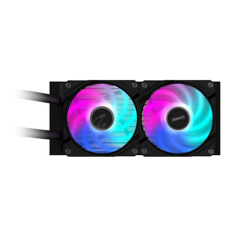 Gigabyte aorus waterforce x II 240 aio liquid CPU cooler 240mm 2x120mm argb fans 60mm lcd intel AMD black-null