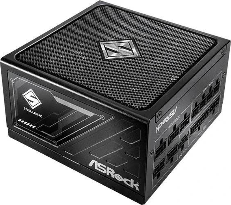 Asrock steel legend sl-850g 850w atx 3.1 fully modular power supply 80 plus gold cybenetics platinum 12v-2x6 black-null