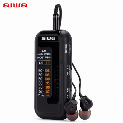 Portable pocket radio aiwa r-22bk - black, , medium