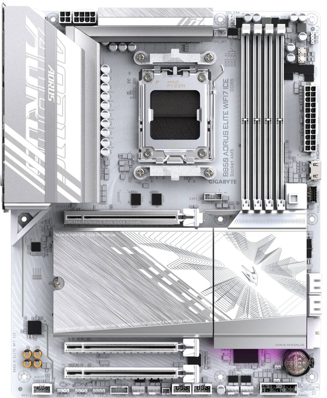 Gigabyte b850 aorus elite Wi-Fi7 ice am5 atx motherboard white ddr5 pcie 5.0 Wi-Fi 7, , medium-null