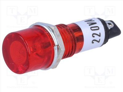 Indicator lamp red 230v ac, , medium