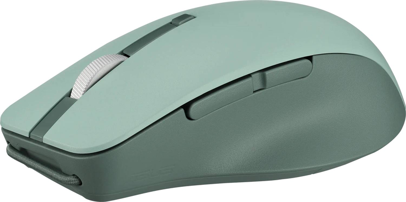 Asus smarto md200 silent plus wireless mouse dual-mode bluetooth 5.0 2.4GHz 3 devices 4200 dpi silent green tea latte-null