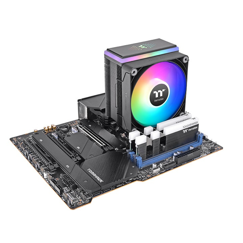 Thermaltake astria 400 argb single-tower CPU Air cooler, 230w, 6 heatpipes, 120mm argb pwm fan, black-null