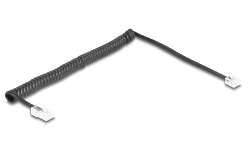 Delock - phone cable - rj-45 (m) to rj-11 (m) - 2 m - coiled - black-null