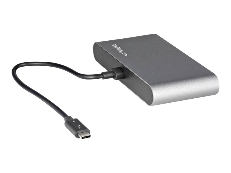 Startech tb3dkm2hdl thunderbolt 3 mini dock dual HDMI 4k 60hz gigabit ethernet 2x USB-a bus-powered gray-null