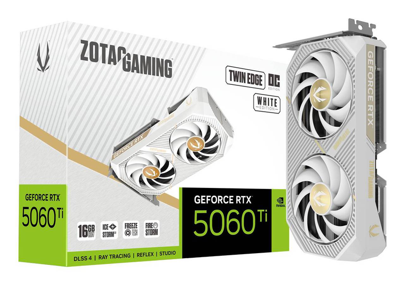 Zotac gaming geforce RTX 5060 ti twin edge oc white edition 16GB gddr7, , medium-null