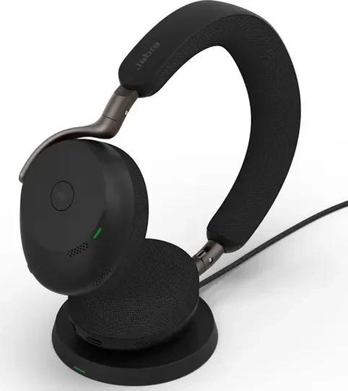 Jabra evolve3 75 ms wireless anc headset 37599-999-889 bluetooth link 390c wireless charging pad black-null