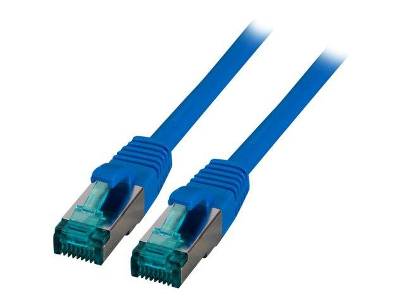 Efb-elektronik patch cable rj-45 (m) to rj-45 (m)  1.5m blue  / 6 mm / sftp / cat 6a / ieee 802.3af/ieee 802.3at/ieee 802.3bt / halogen-free, molded, snagless, silicone-free-null