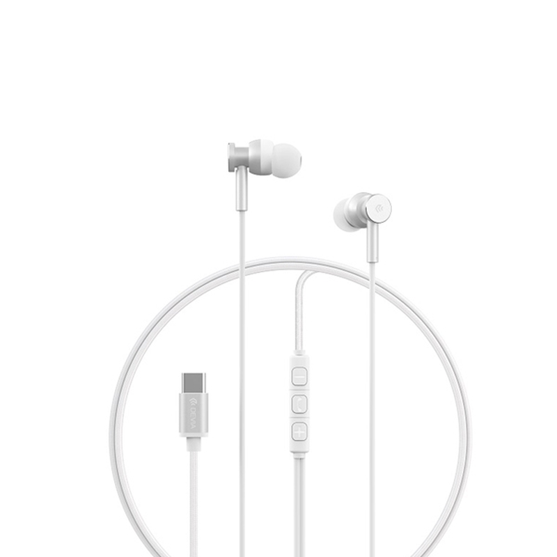 M1 metal wired earphone type c digital - devia, , medium-null