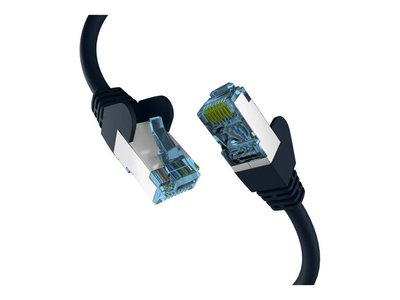 Efb-elektronik - patch cable - rj-45 (m) to rj-45 (m) - 15 cm - 6 mm - s/ftp, pimf - cat 7 (cable) / cat 6a (connectors) - booted, halogen-free, molded, stranded, anti-kink sleeve, 10 gigabit ethernet, pin assignment: 1:1 - black, Black, medium