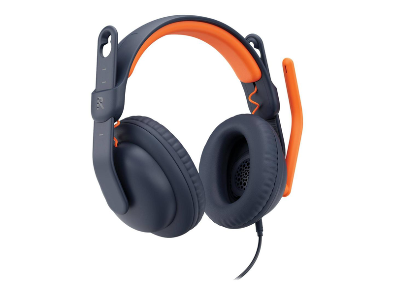Logitech zone learn wired over-ear headset 981-001389 for learners 32mm speech-tuned boom mic 3.5mm aux graphite-null