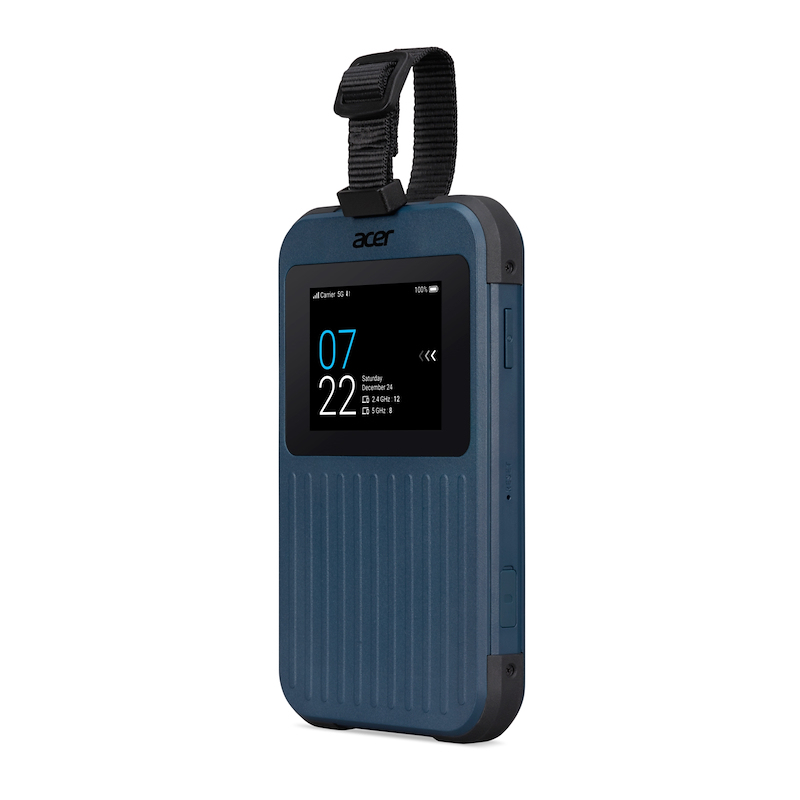 Acer connect enduro m3 5G mobile Wi-Fi hotspot Wi-Fi 6 2x2 mimo 6500mAh rugged ip54 mil-std-810h vsim wpa3 vpn black-null