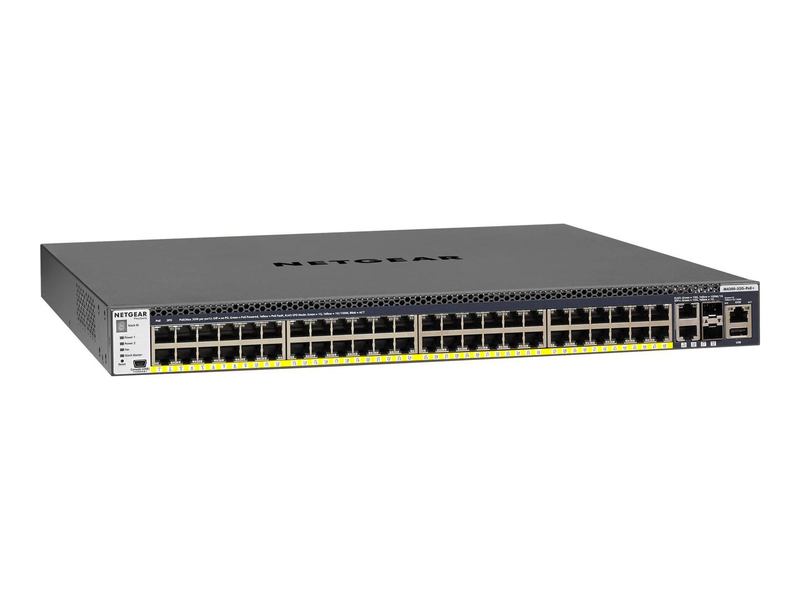 Netgear m4300-52g-poe+ 48-port gigabit poe+ l3 stackable managed switch 480w 4x 10g rackmount-null