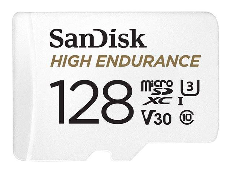 Sandisk high endurance / flash memory card (microsdxc to sd adapter included) / 128GB / video class v30 / uhs-i u3 / class10 / microsdxc uhs-i-null