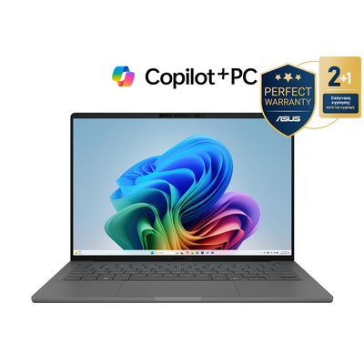 Asus zenbook a14 &phi;&omicron;&rho;&eta;&tau;ό&sigmaf; &upsilon;&pi;&omicron;&lambda;&omicron;&gamma;&iota;&sigma;&tau;ή&sigmaf; 14" (snapdragon x x1 26 100/16GB/1TB), Grey, medium