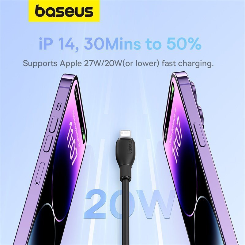 Baseus cable lightning to USB-c pudding series 20w 1.2m black, , medium-null