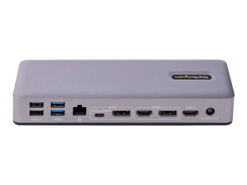 Startech dk31c3mncrue USB-c docking station triple monitor 4k30 dual 4k60 HDMI displayport 7-port USB gbe 60w pd-null