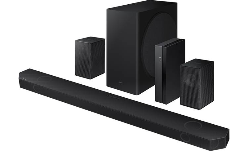 "samsung hw-q990d soundbar wireless dolby atmos 11.1.4 speaker bar, black" image number null