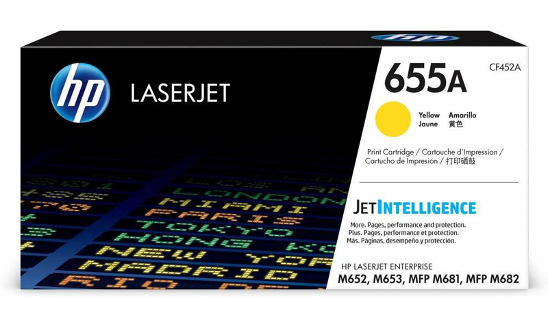 Hp 655a yellow original laserjet toner cartridge cf452a 10500 pages for color laserjet enterprise m652 m653 mfp m681 m682-null