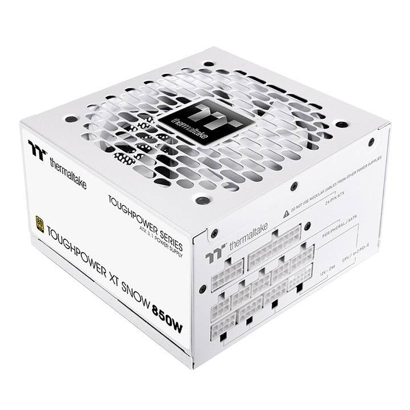 Thermaltake toughpower xt 850w snow atx 3.1 psu 80 plus gold fully modular 12v-2x6 pcie 5.1 white-null