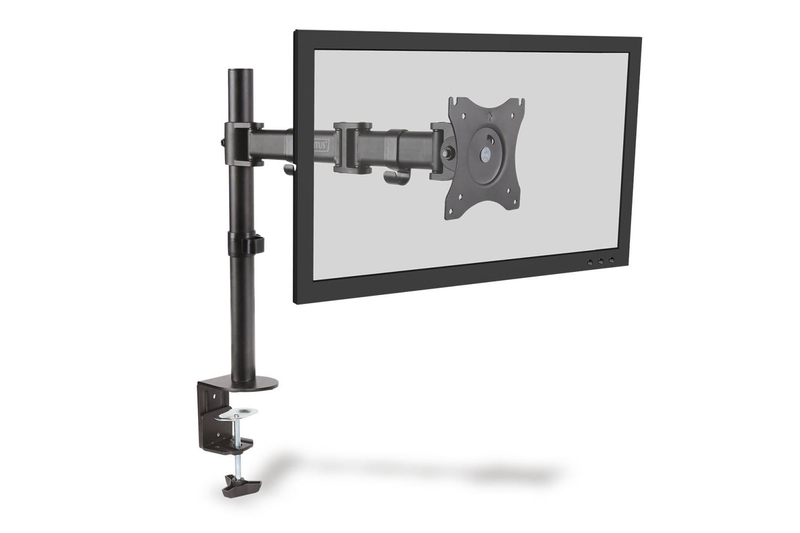 Digitus da-90361 single monitor desk clamp mount 15-27 inch arm tilt swivel rotate vesa 100x100 8kg black-null