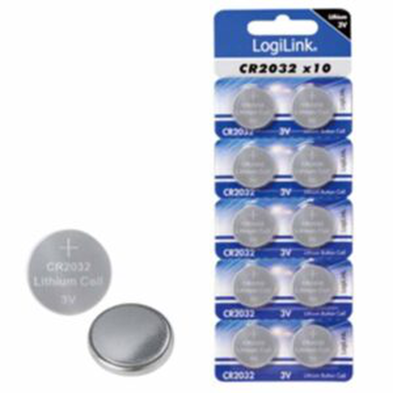 Cr2032b10 lithium button cell cr2032 ultra power logilink, , medium-null