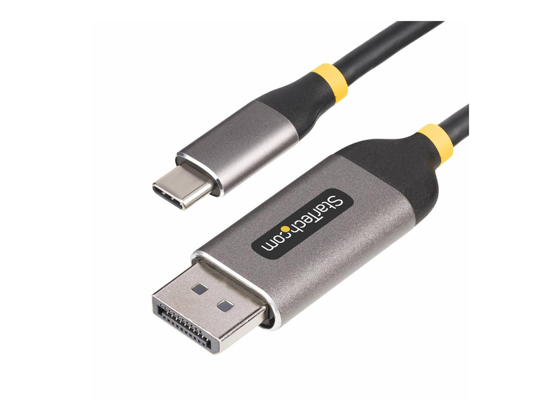 Startech.com 10ft (3m) USB-c to displayport adapter cable, 8k 60hz - adapter cable - 24 pin USB-c (m) to displayport (m) latched - USB4 / thunderbolt 3 / thunderbolt 4 / displayport 1.4 - 3 m - 8k60hz support, 4k144hz support - grey, black | 142-USBc-dp-8-null