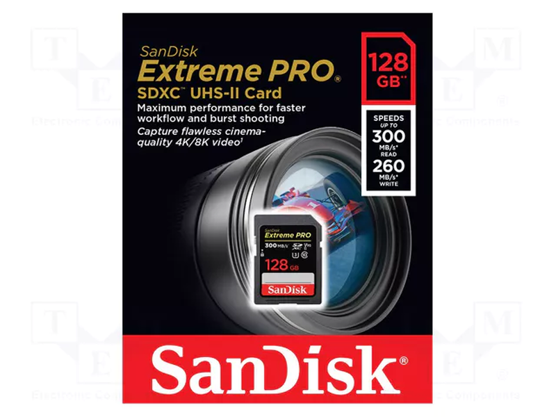 Sandisk extreme pro 128GB sdxc uhs-ii u3 300mb/s v90-null