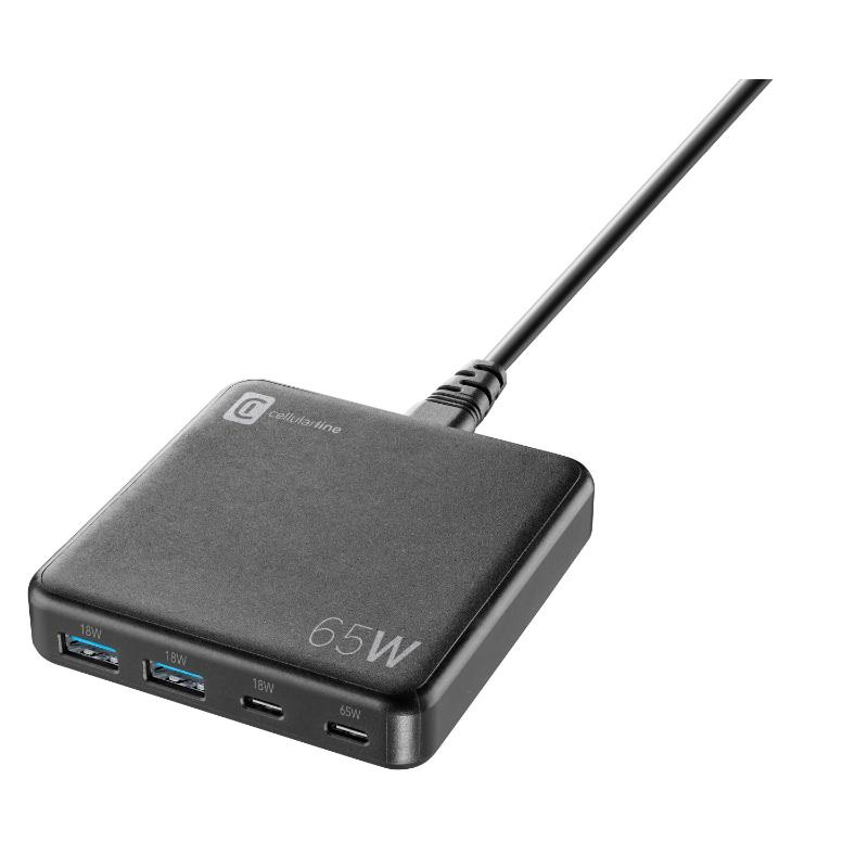 Φορτιστης 4 θυρων gan 65w πριζα uk - μαυρο, , medium image number null