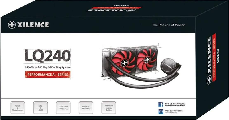 Xilence liqurizer lq240 xc975 240mm aio liquid CPU cooler 300w tdp 2x 120mm pwm fans intel AMD am5 black-null